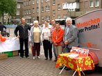 Beim Infostand in Rees mit den GenossInnen des Ortsvereins