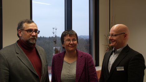 H.Kirchmeier und H. Wellmann (re.) empfangen Kathrin Vogler