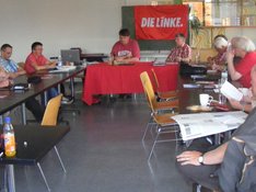 K. Vogler bei der Mitgliederversammlung des Kreisverbandes der LINKEN in Ahlen